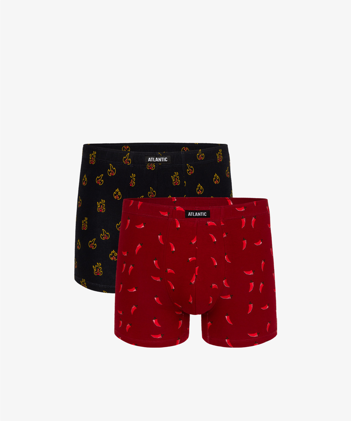 Pánské boxerky ATLANTIC 2Pack - vínové/černé Velikost: XXL