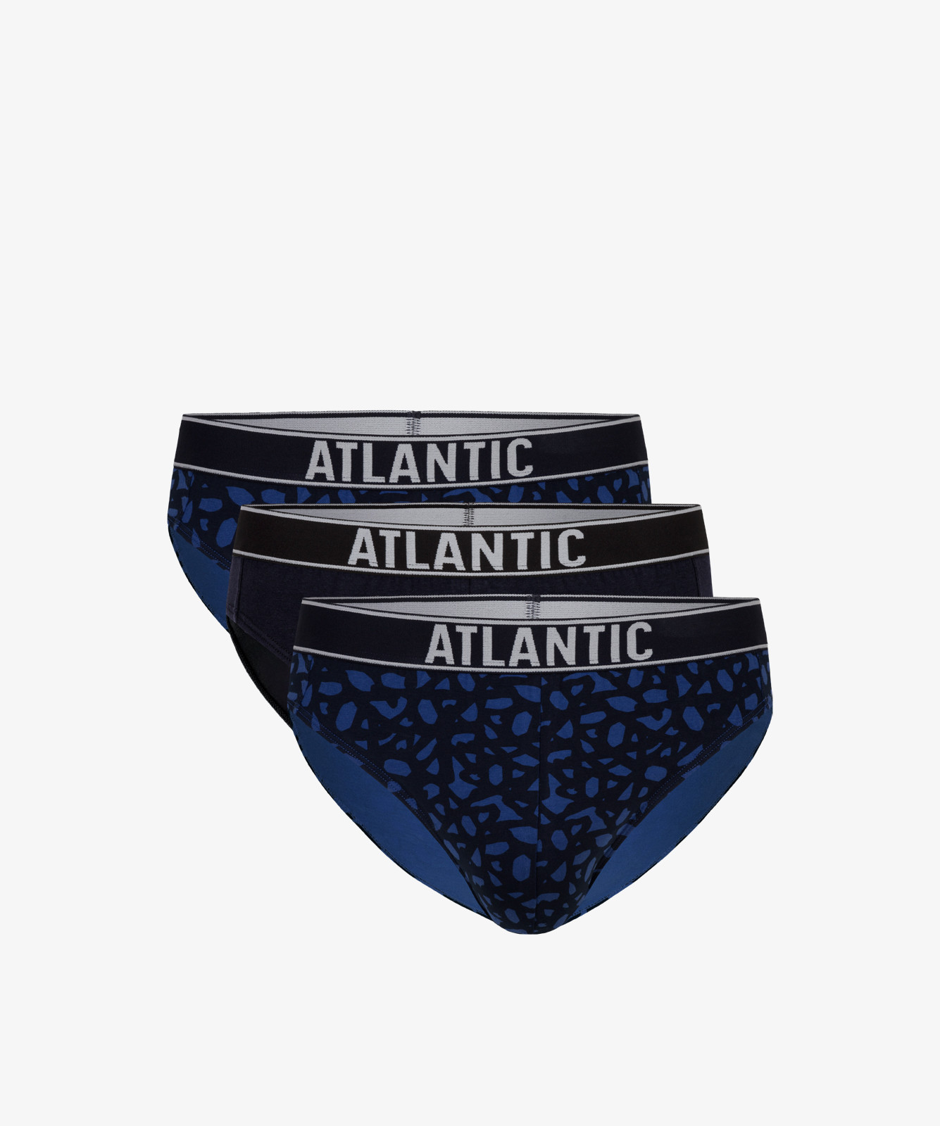 Klasické pánské slipy ATLANTIC 3Pack - černé/tmavě modré Velikost: M