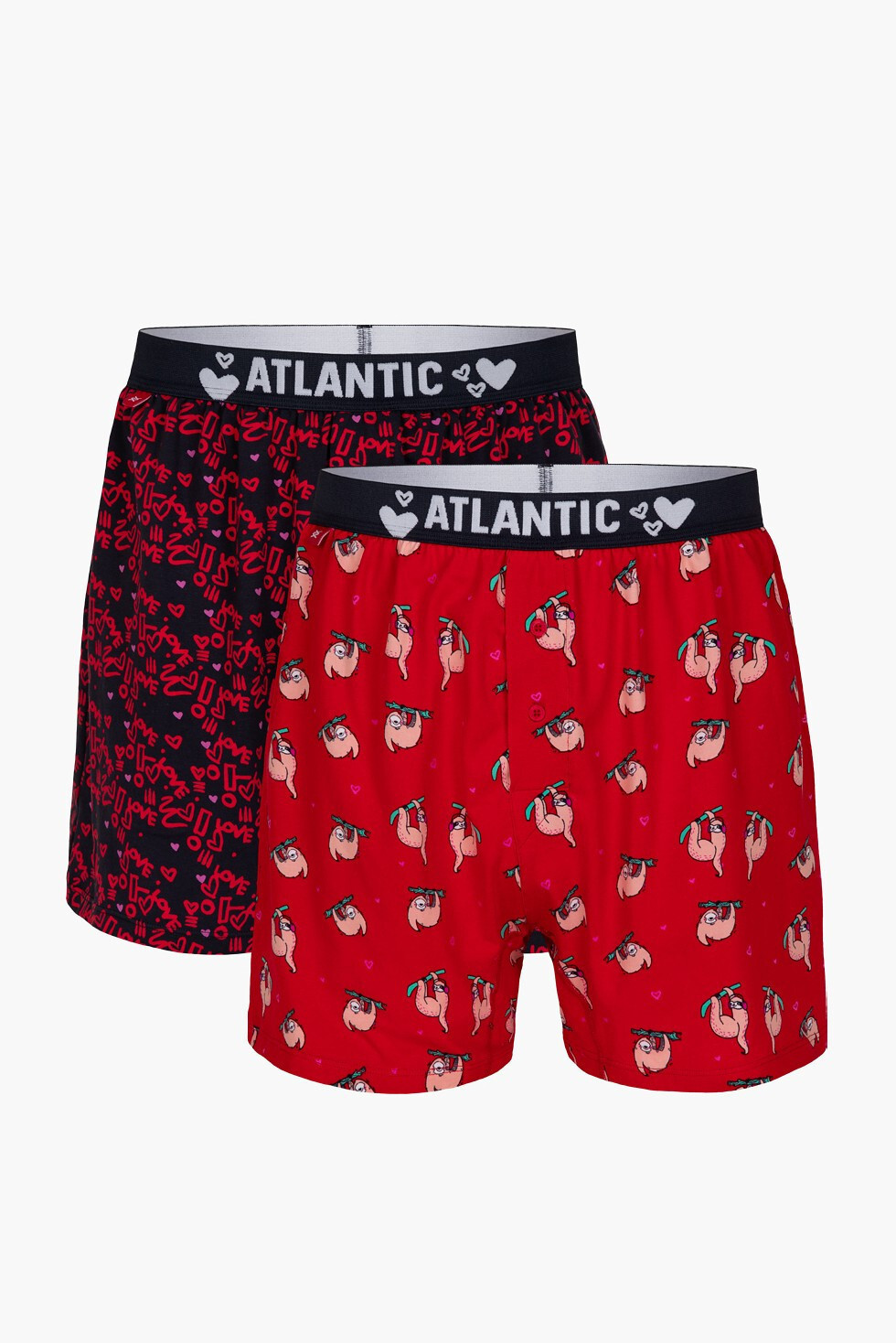 Pánské trenýrky ATLANTIC 2Pack - červená/tmavě modrá Velikost: XL