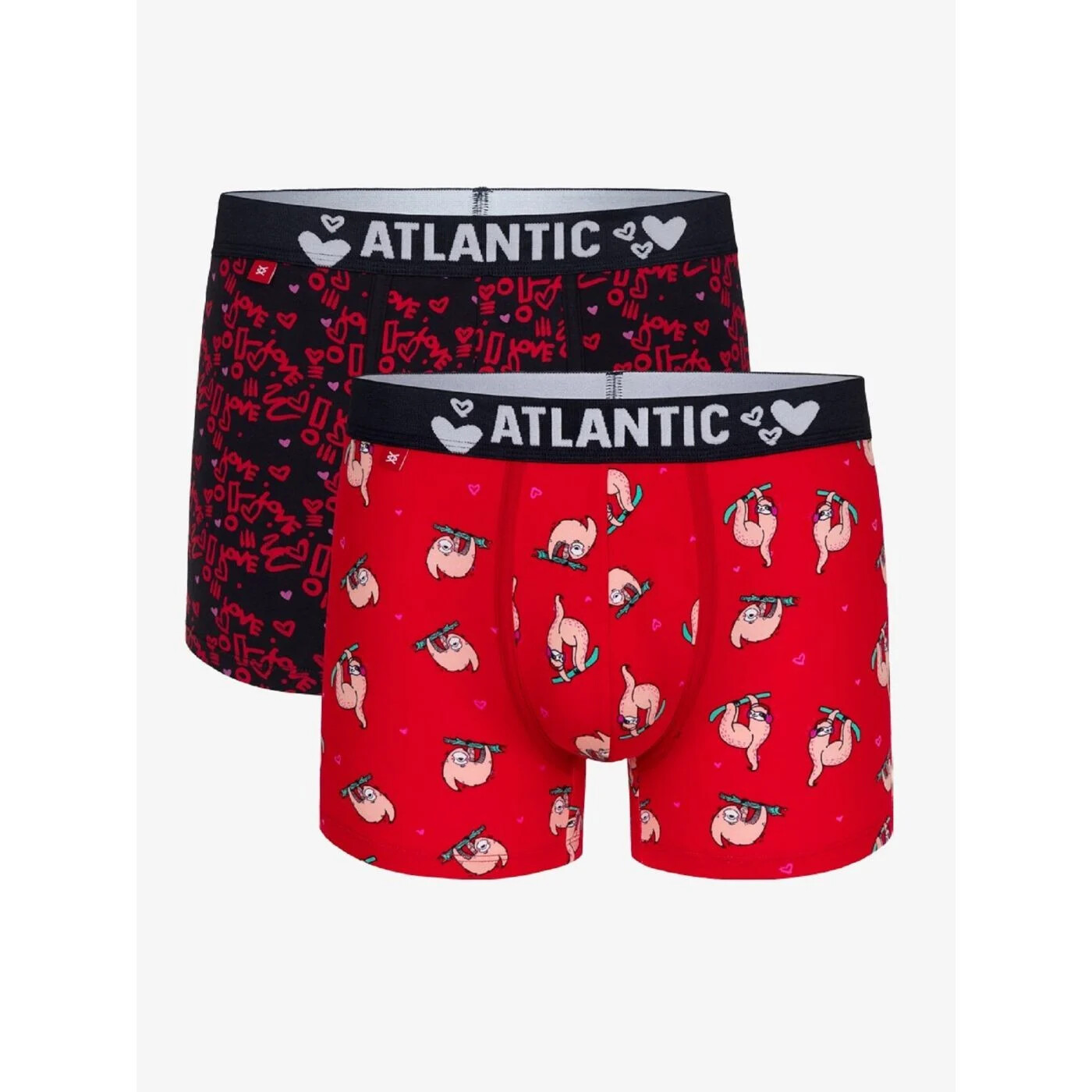 Pánské boxerky ATLANTIC 2Pack - červená/tmavě modrá Velikost: XL