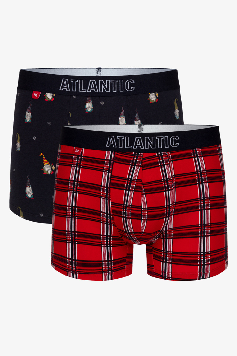 Pánské boxerky ATLANTIC 2Pack - tmavě modrá/červená Velikost: XL