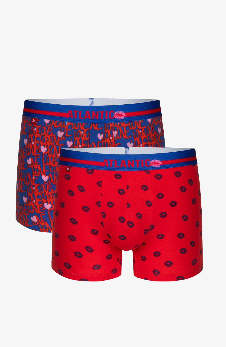 Pánské boxerky ATLANTIC 2Pack - modrá/červená Velikost: XL