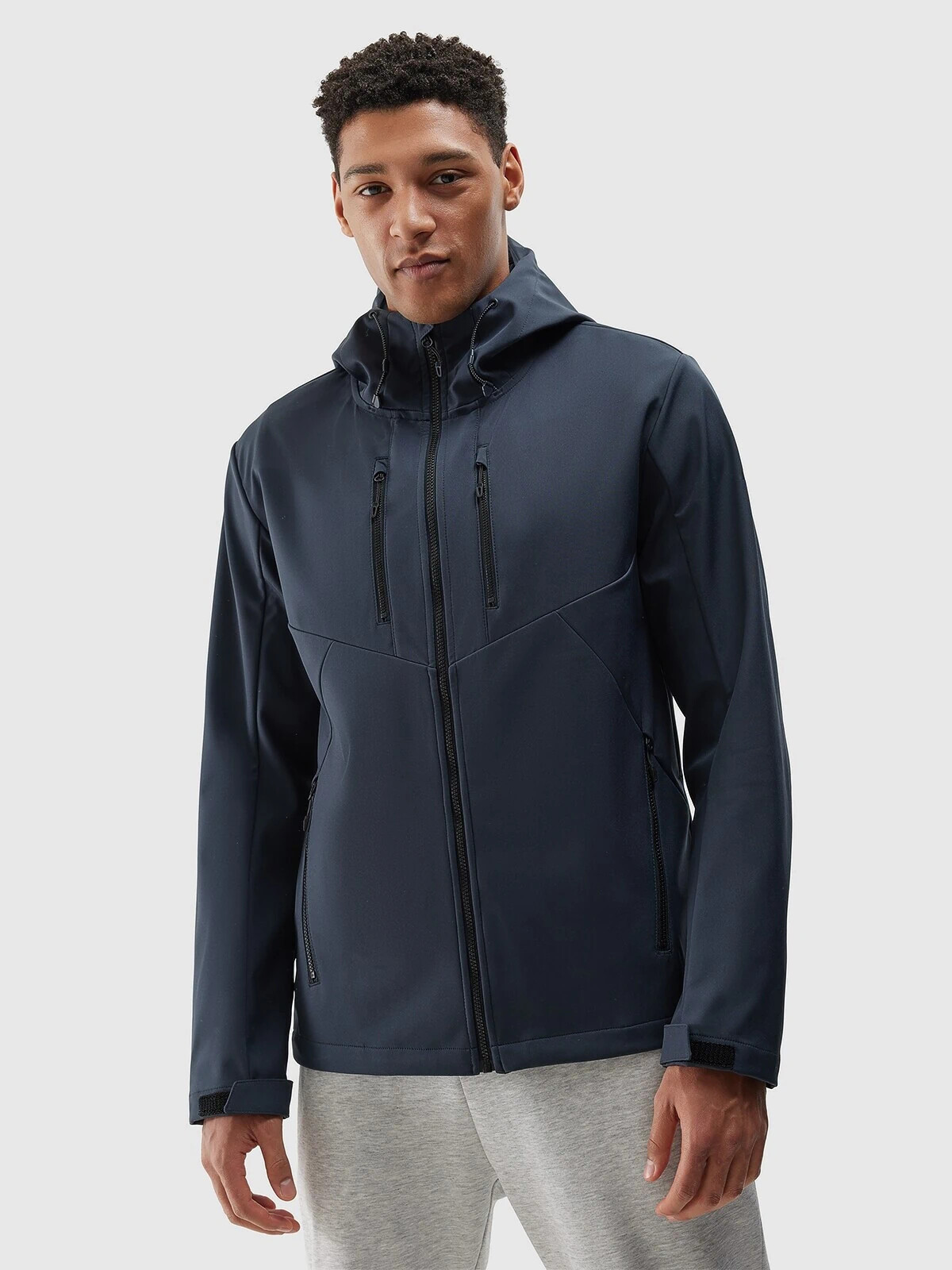 Pánská větruodolná bunda softshell membrána 8000 4F - šedá Velikost: XL