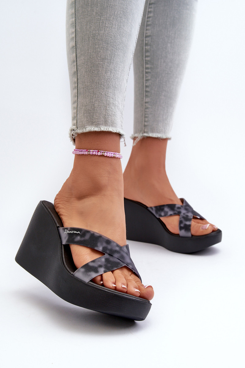 Dámské pantofle na klínku Ipanema High Fashion Slide Fem Black Velikost: 40