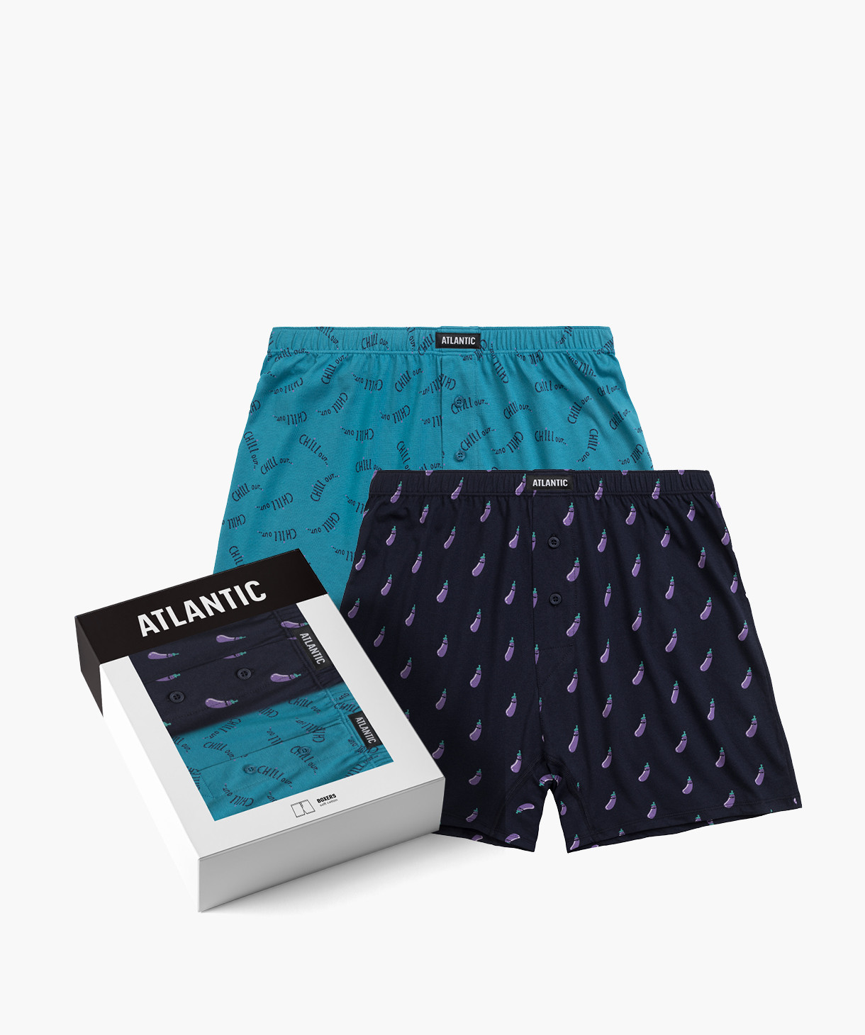 Pánské volné boxerky ATLANTIC 2Pack - vícebarevné Velikost: L