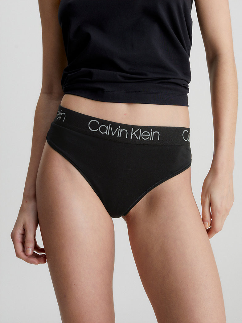 Spodní prádlo Dámské kalhotky HIGH WAIST THONG 000QD3754E001 - Calvin Klein XS