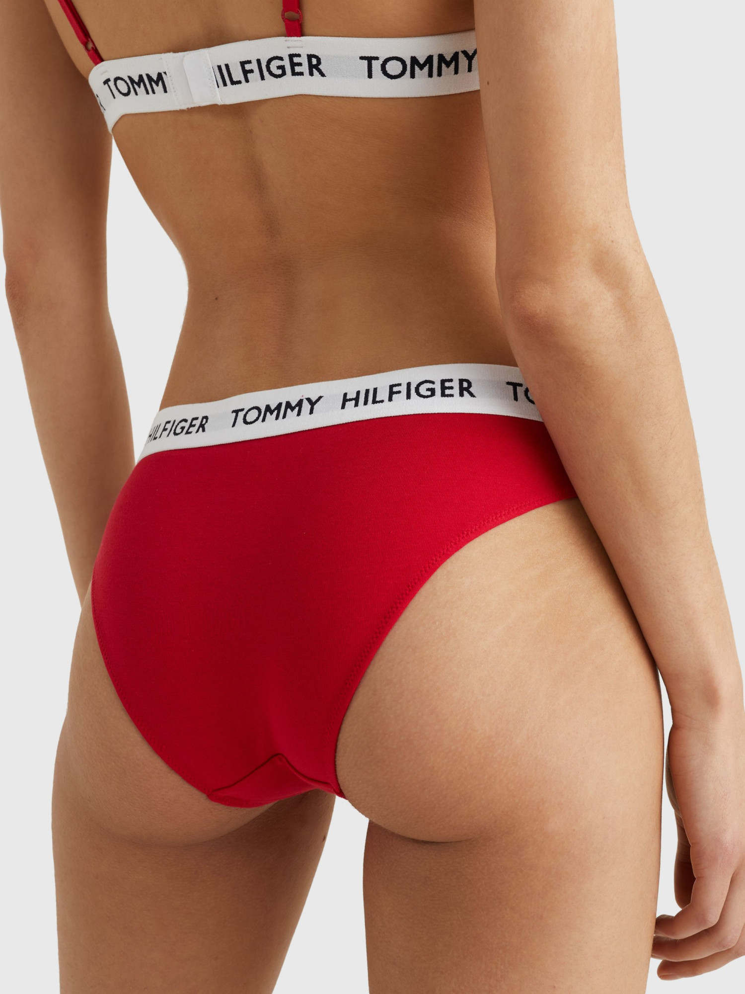 Dámské kalhotky TOMMY 85 STRETCH COTTON LOGO BRIEFS UW0UW02193XCN červená - Tommy Hilfiger XL