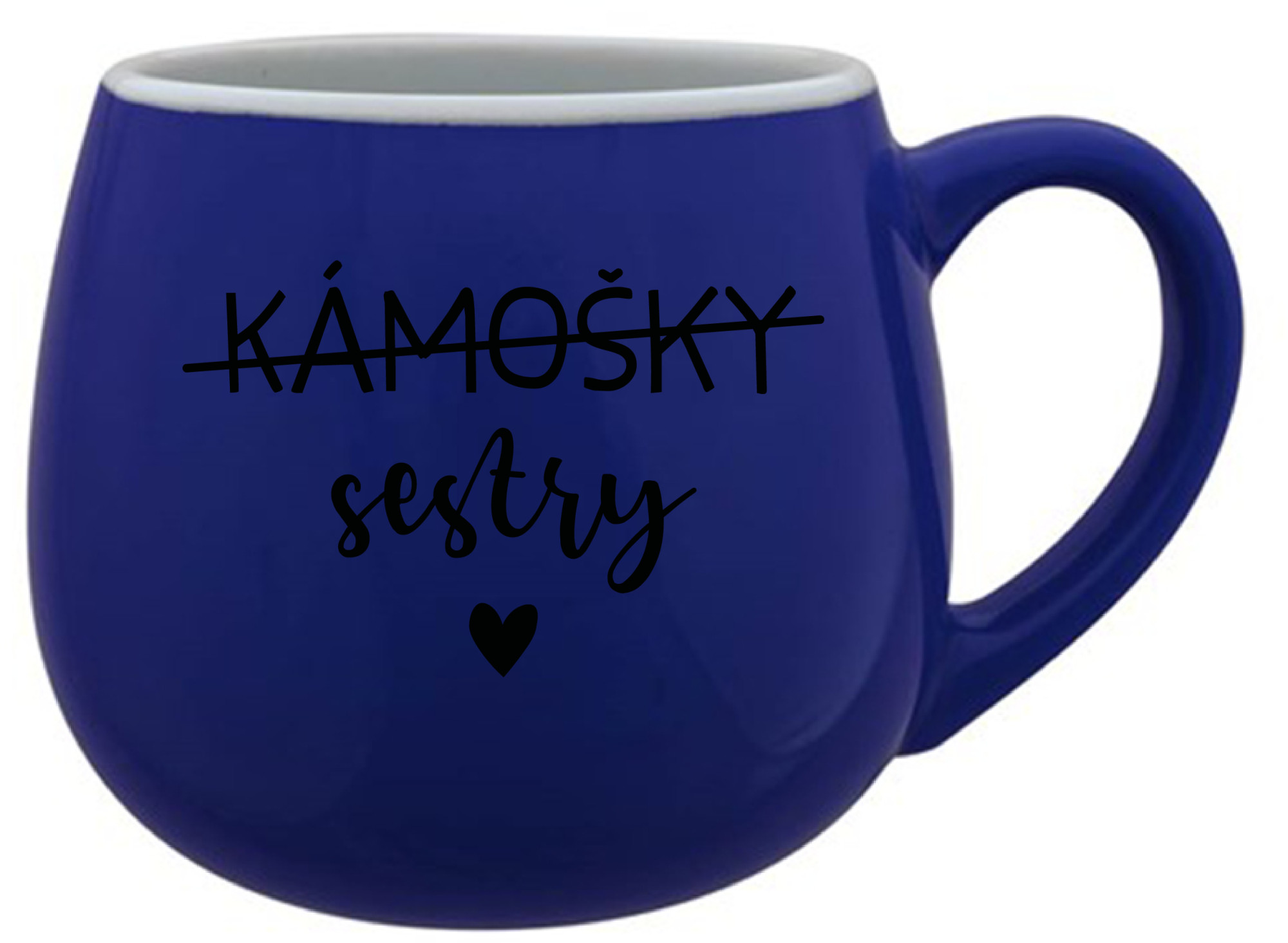 KÁMOŠKY SESTRY - modrý keramický hrníček 300 ml