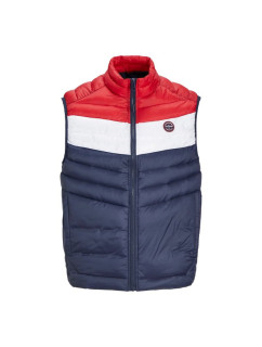 Jack&Jones Jjespring Tílko s límcem Noos M 12258457NavyBlazerWHITE/TRUEREDBLOC