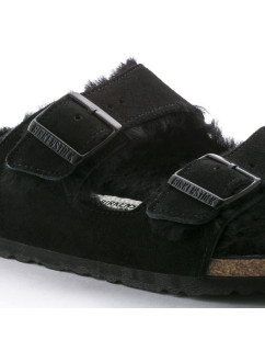 Dámské zateplené žabky s ovčí nou Arizona  Black kůže regular  dámské model 20693883 - Birkenstock