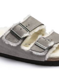 Birkenstock women's/men's insulated flip-flops Arizona Shearling Stone Coin semiš s ovčí vlnou regular wide (1017402) dámské