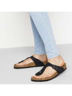 Dámské/pánské žabky Birkenstock Gizeh NU Oiled Black Regular z olejované kůže pro širokou nohu (0845251)