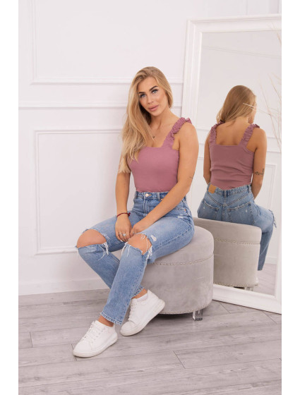 Tmavě růžová model 18744519 halenka bez ramínek - K-Fashion