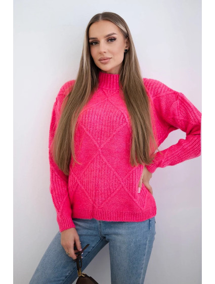 Svetr přes hlavu v fuchsie model 18966200 - K-Fashion