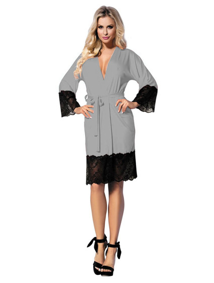 Housecoat model 18228107 Grey - DKaren