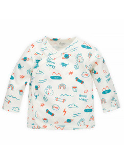 Pinokio Orange Flip Baby Jacket Ecru