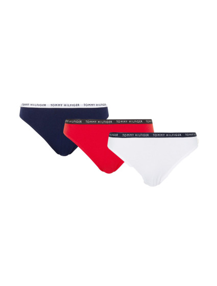 Tommy Hilfiger 3Pack tanga kalhotky UW0UW02828 White/Red/Navy Blue