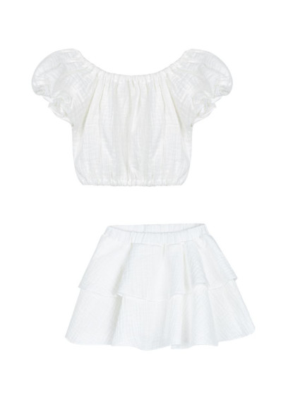 Ander Set Top&Skirt Charlotte White