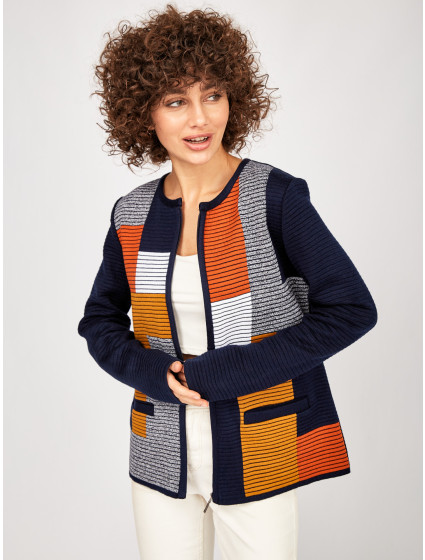 Sweet Knit Jacket 2243 Blue/Orange