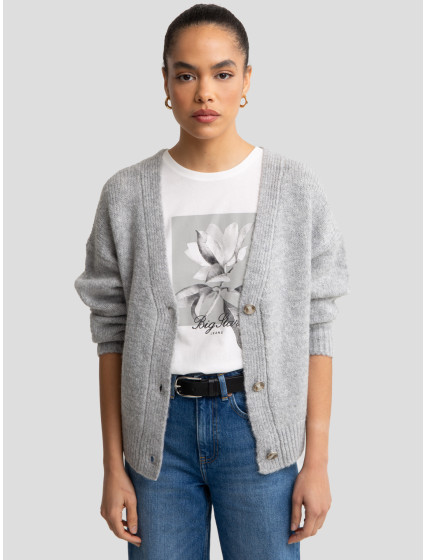 Cardigan Sweater model 20792410 901 Grey - Big Star