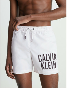 Pánské plavky Medium Drawstring Swim Shorts Intense Power KM0KM00739YCD bílá - Calvin Klein