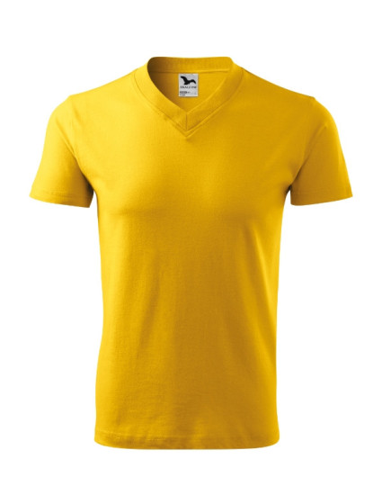 V-neck tričko unisex žlutá