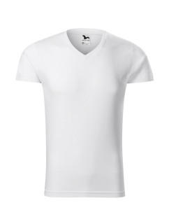 Slim Fit V-neck tričko pánské bílá