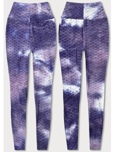 Fialové legíny s motivem TIE DYE  (YW88025)