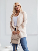 Klasické béžové dámské plus size sako (8275)