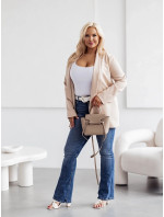 Klasické béžové dámské plus size sako (8275)