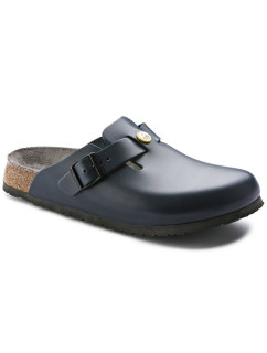 Dámské dřeváky Birkenstock Boston ESD Blue z přírodní kůže úzké úzké (0061388)