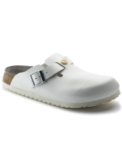 Pánské dřeváky Birkenstock Boston ESD White z přírodní kůže pro zdravotníky regular wide (0061370)