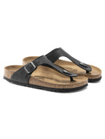 Dámské/pánské žabky Birkenstock Gizeh NU Oiled Black Regular z olejované kůže pro širokou nohu (0845251)