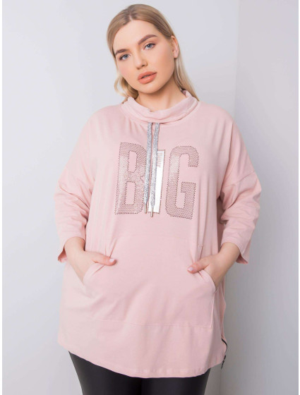 Tmavě růžová halenka plus size s nášivkami