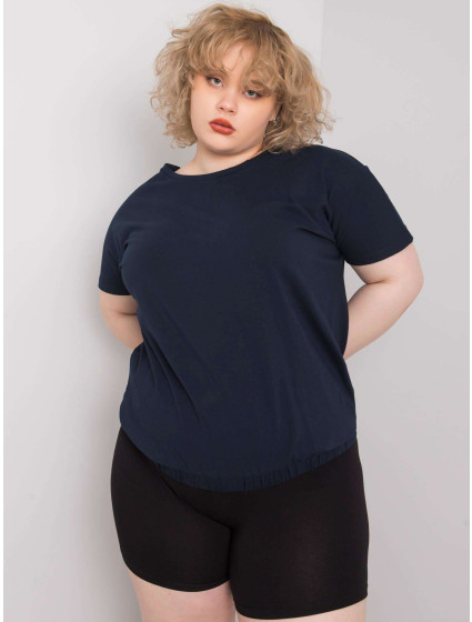 Tmavě modrá bavlněná halenka plus size