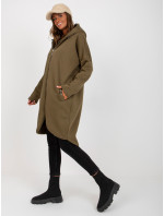 Khaki basic mikina s kapsami Tina RUE PARIS