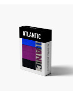 Pánské sportovní boxerky ATLANTIC 3Pack - černé/modré/fialové