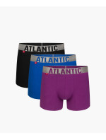 Pánské sportovní boxerky ATLANTIC 3Pack - černé/modré/fialové