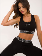 Černý sportovní crop top s košíčky PRO FITNESS