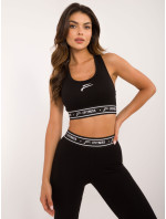 Černý sportovní crop top s košíčky PRO FITNESS