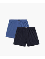 Pánské volné boxerky ATLANTIC 2Pack - modré se vzorem