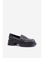 Kožené Mokasíny Loafers Dámské D&A Černé