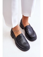 Kožené Mokasíny Loafers Dámské D&A Černé