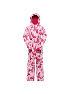 Dětská kombinéza s membránou ptx snow ALPINE PRO KIREMO neon knockout pink varianta pa