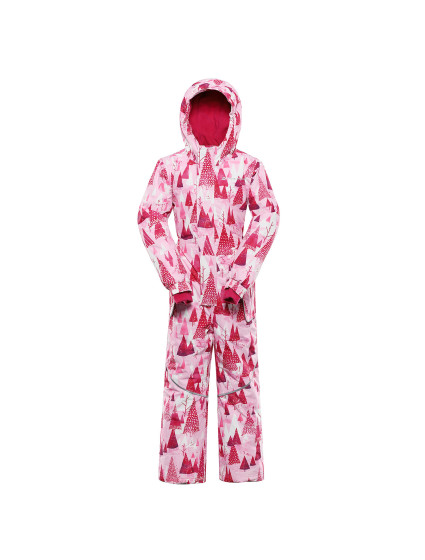 Dětská kombinéza s membránou ptx snow ALPINE PRO KIREMO neon knockout pink varianta pa