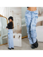 Sexy Musthave Highwaist Cargo Jeans light denim