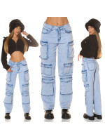 Sexy Musthave Highwaist Cargo Jeans light denim