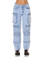 Sexy Musthave Highwaist Cargo Jeans light denim