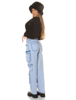 Sexy Musthave Highwaist Cargo Jeans light denim