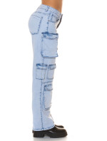 Sexy Musthave Highwaist Cargo Jeans light denim